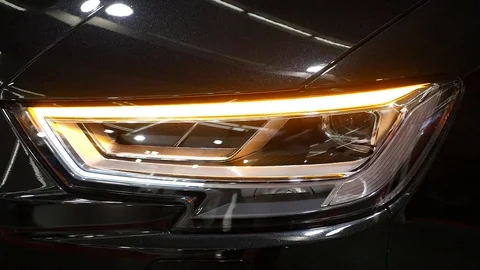 Black car blinking led turn light Stock Footage 88960511