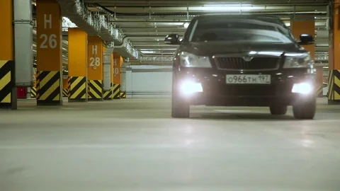 Black car in car night Stock Footage 78552043