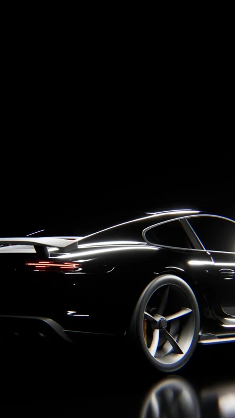 Black car in dark with lights	 動画素材 328321812