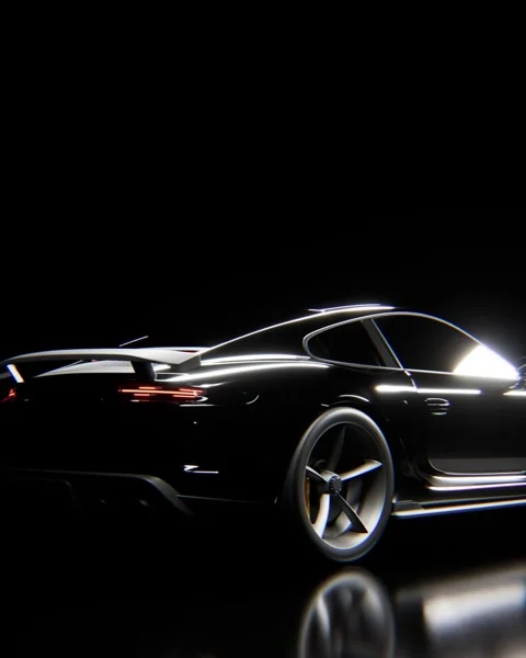 Black car in dark with lights	 Vídeo Stock 328321815