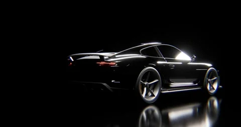 Black car in dark with lights	 Видео 328322049