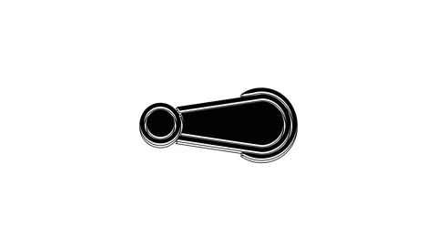 Black Car door handle icon isolated on white background. 4K Video motion graphic Stock Footage 233868595