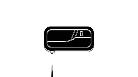 Black Car door handle icon isolated on white background. 4K Video motion graphic Stock Footage 233868666
