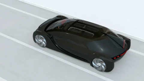 Black car emergency braking to avoid an accident Video stock 113037647