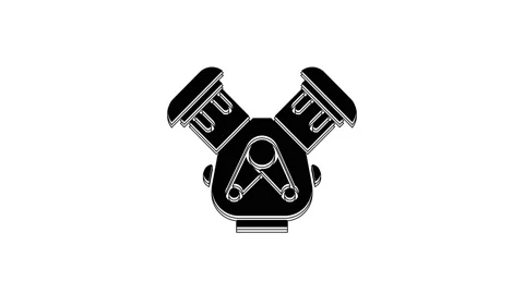 Black Car engine icon isolated on white background. 4K Video motion graphic Vídeos de archivo 233868559