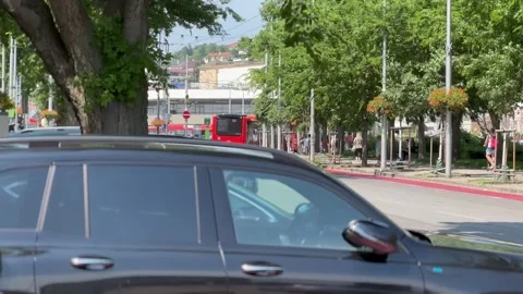Black car in the foreground Stock Footage 244739171