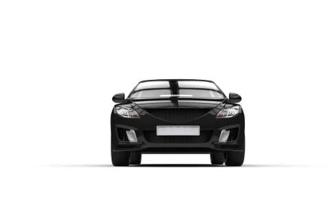 Black Car - Front View Stock Illustration