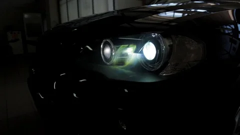 Black Car in a Garage Stock Footage 76471493
