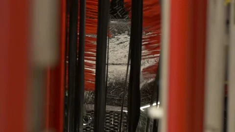 Black Car Going Through Car Wash Stock-Footage 102396336