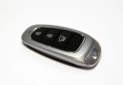 Black car key with remote central locking Stock Photos