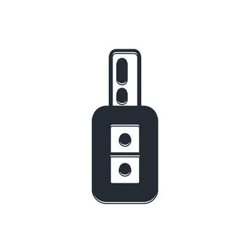 Black Car key with remote icon isolated on white background. Car key and al.. 스톡 일러스트