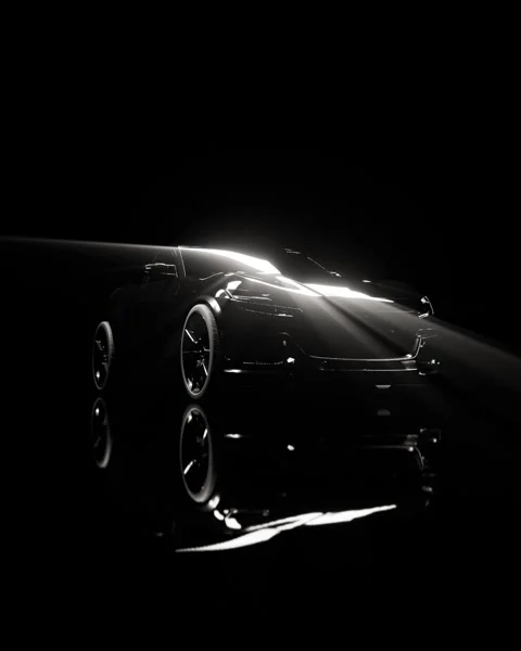  black car with  lights Stock Footage 332544523
