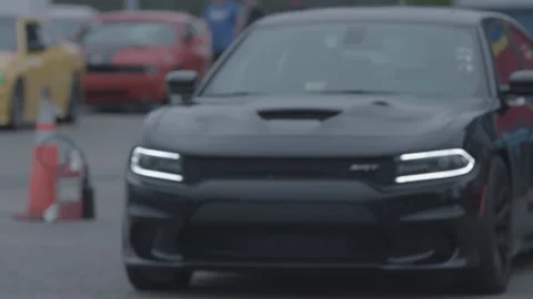Black Car In Line Up Stock Footage 138276652