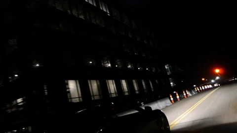 BLACK CAR AT NIGHT Stock Footage 194573655