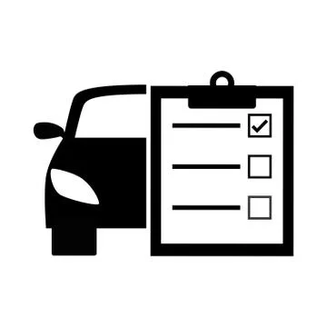 Black car with a notebook icon design Ilustración de archivo