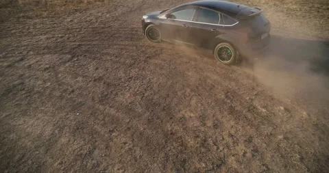 Black car racing Stock Footage 132206429