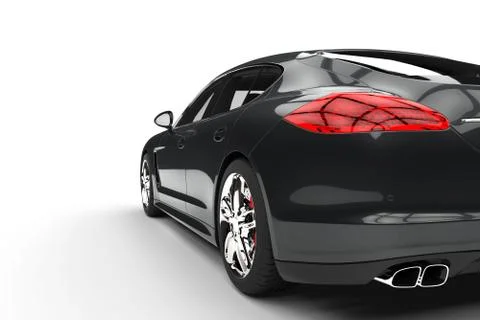 Black Car Rear View Stock Illustration