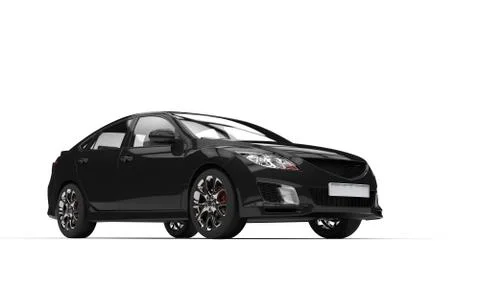 Black Car - Side View Stock Illustration