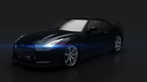 Black car with a visual transparent effect on a uniform gray background 動画素材 202165603
