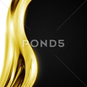 Black carbon fiber and gold curve chromium frame.: Royalty Free #67421918