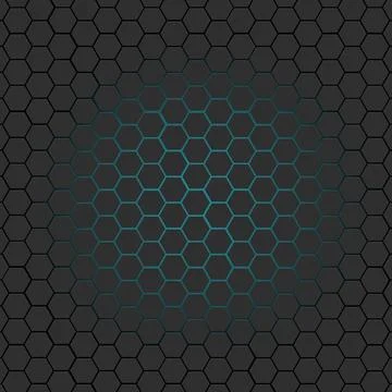 Black carbon seamless pattern with hexagons background Illustrazione stock