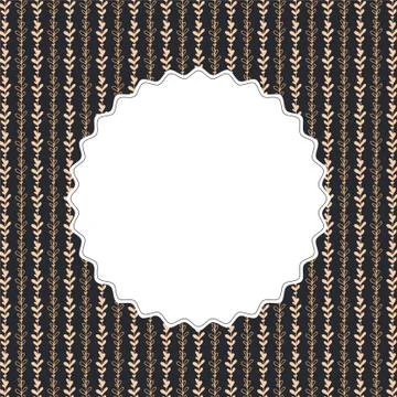 Black card with a floral beige pattern. Space for text Stock Illustration