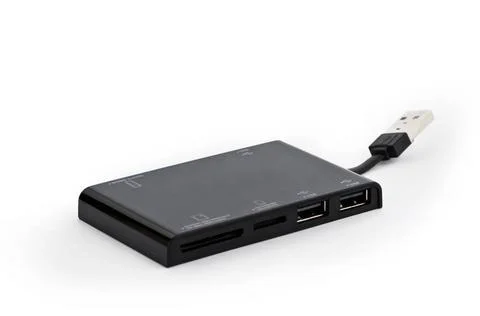 Black card reader with multiple connectors Black card reader with multiple... Stock Photos