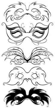 Black carnival masks Stock Illustration