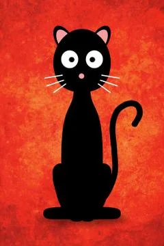 Black Cartoon Cat Stock Illustration