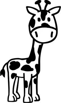 Black cartoon Giraffe Stock Illustration