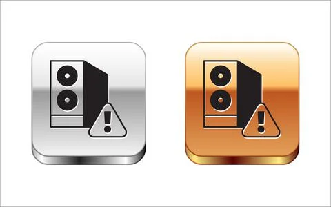 Black Case of computer with exclamation mark icon isolated on white background 库存插图