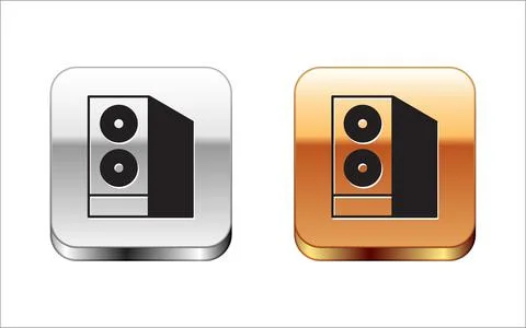 Black Case of computer icon isolated on white background. Computer server. Wo Illustrazione stock