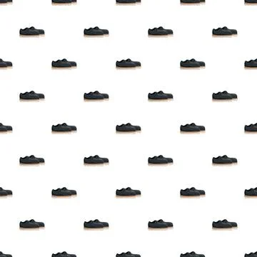 Black casual shoes repeating pattern on white background 스톡 일러스트