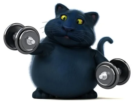 Black cat - 3D Illustration Stock Illustration