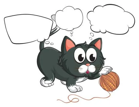 A black cat and the empty callouts Illustrazione stock