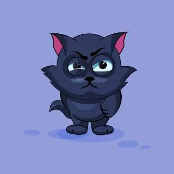 Black cat angry Stock Illustration