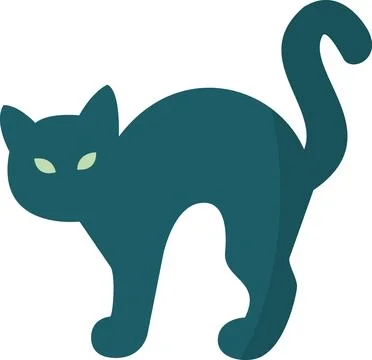 Black cat with arched back posture Stock-Illustration