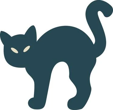 Black cat arching its back icon Stock Illustration