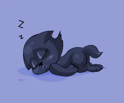 Black cat asleep Stock Illustration