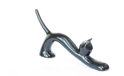 Black cat bends Foto stock