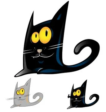 Black cat cartoon 스톡 일러스트