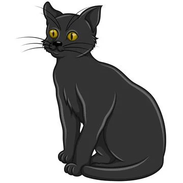 Black cat cartoon vector design Stock Illustration