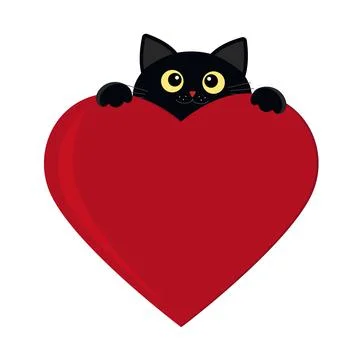 Black cat, cat face, Playing pets. Tattoo. Color vector illustration Stock Illustration