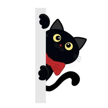 Black cat, cat face, Playing pets. Tattoo. Color vector illustration Stock Illustration