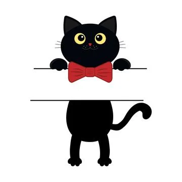Black cat, cat face, Playing pets. Tattoo. Color vector illustration Stock Illustration