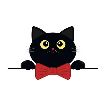 Black cat, cat face, Playing pets. Tattoo. Color vector illustration Stock Illustration