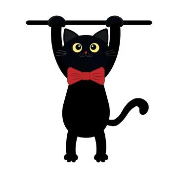 Black cat, cat face, Playing pets. Tattoo. Color vector illustration Stock Illustration