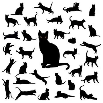 Black Cat Collection Stock Illustration