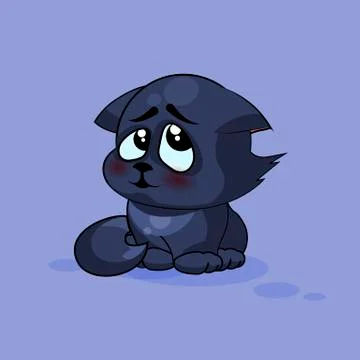 Black cat confused Stock Illustration