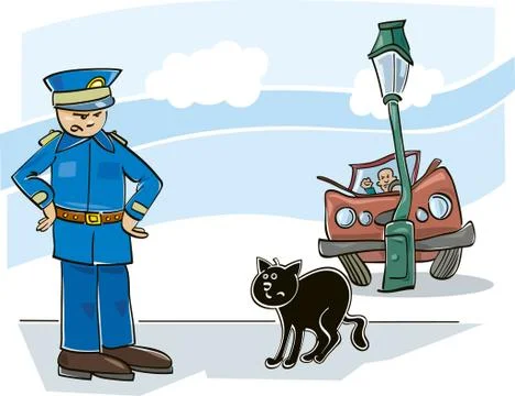 Black cat curse Ilustración de archivo